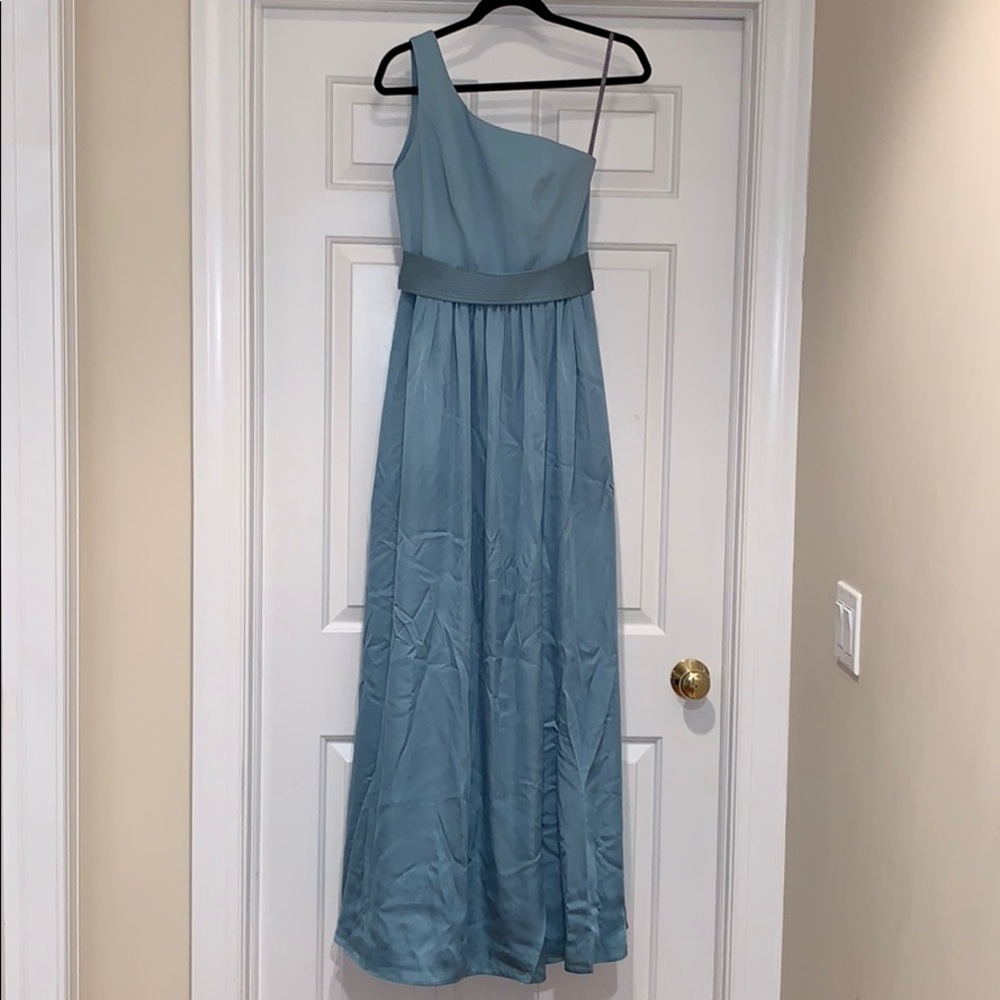 White by Vera Wang One Shoulder Dress w Satin Sash